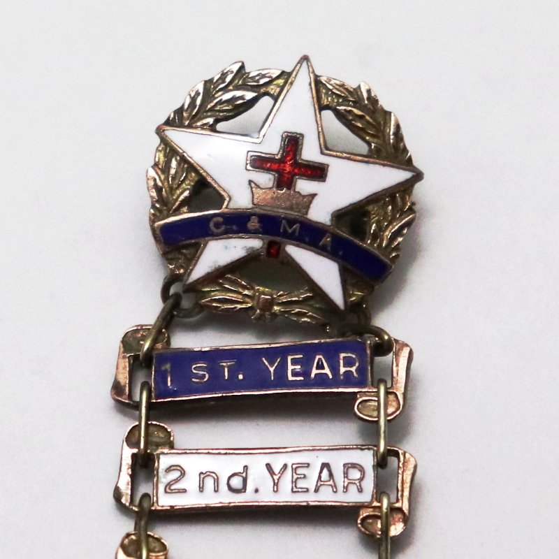 USAヴィンテージキリスト教日曜学校階級ブローチC.&M.A.・8th YEARバッジ｜サンデースクール・十字架ピンバッジ