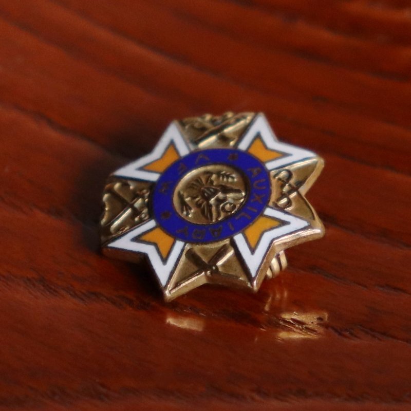 ヴィンテージUSミリタリーAUXILIARY VFW徽章ブローチ｜退役軍人復員兵協会ピンバッジ