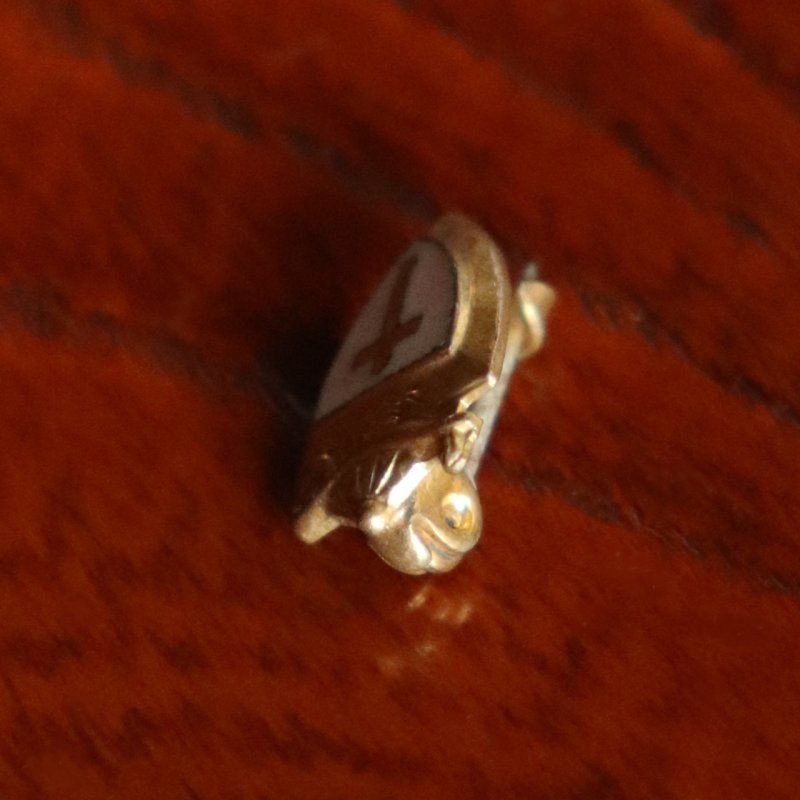 画像2: USAヴィンテージクリスチャンブローチ白｜キリスト教ピンバッジ十字架・ランプ (2)