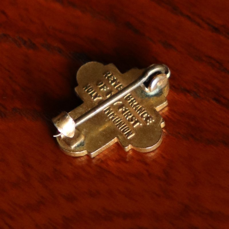 USAヴィンテージクリスチャンブローチ聖体拝領記念4Way Cross｜キリスト教ピンバッジ