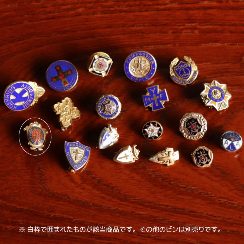 USAヴィンテージキリスト教徽章ブローチ｜ST.JOHNS OF DAMASCUSピンバッジ