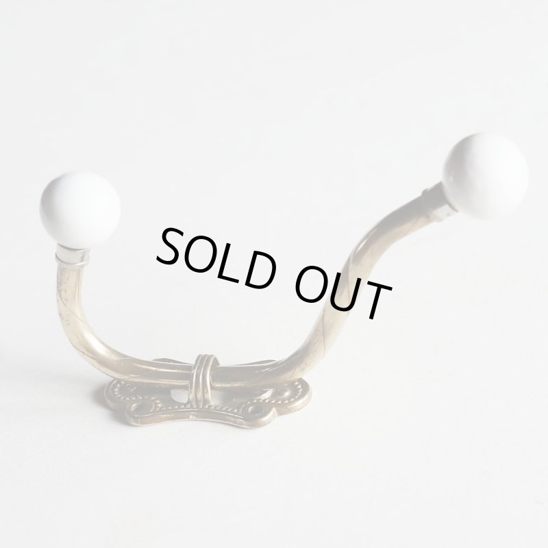 アンティーク真鍮・陶器建具金物｜ブラスコートフック・壁掛けダブルウォールフック