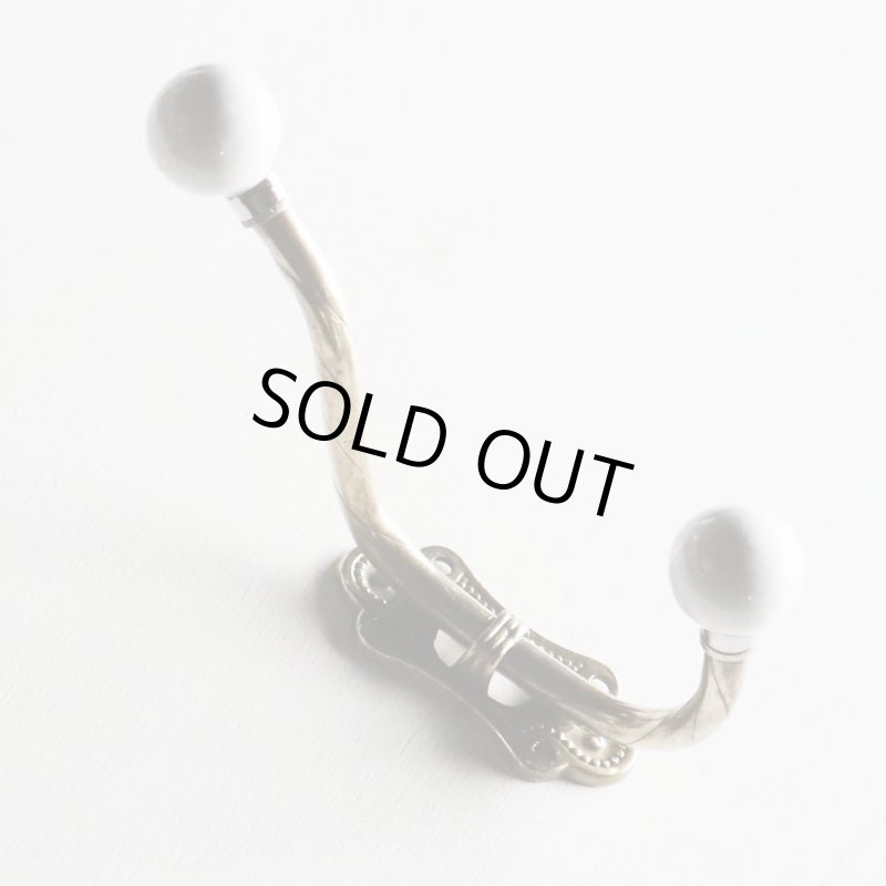 アンティーク真鍮・陶器建具金物｜ブラスコートフック・壁掛けダブルウォールフック