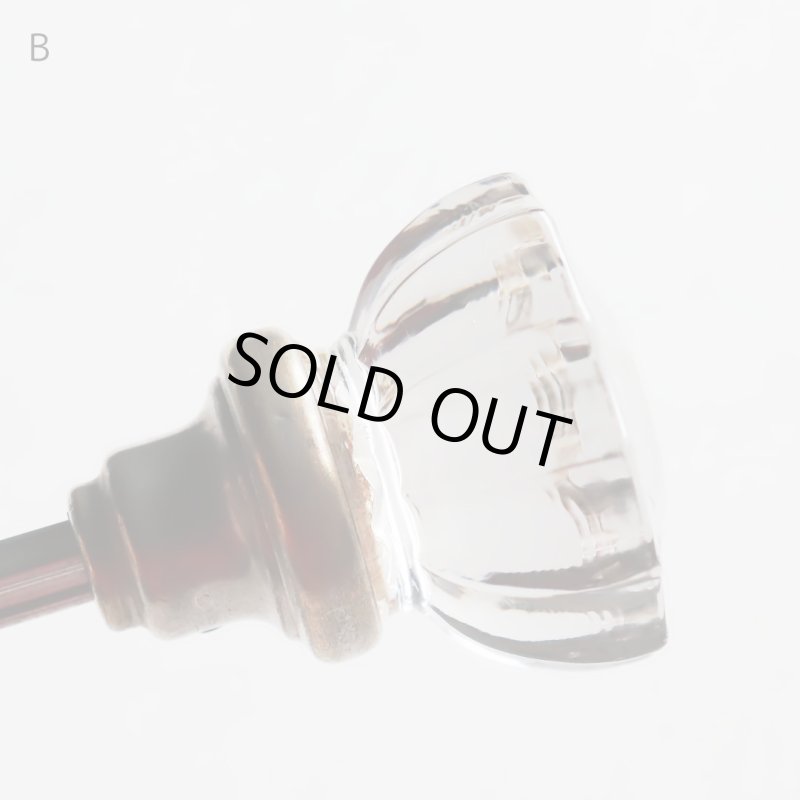 アンティークガラスドアノブ硝子真鍮座金ドアハンドル・Antique glass door knob