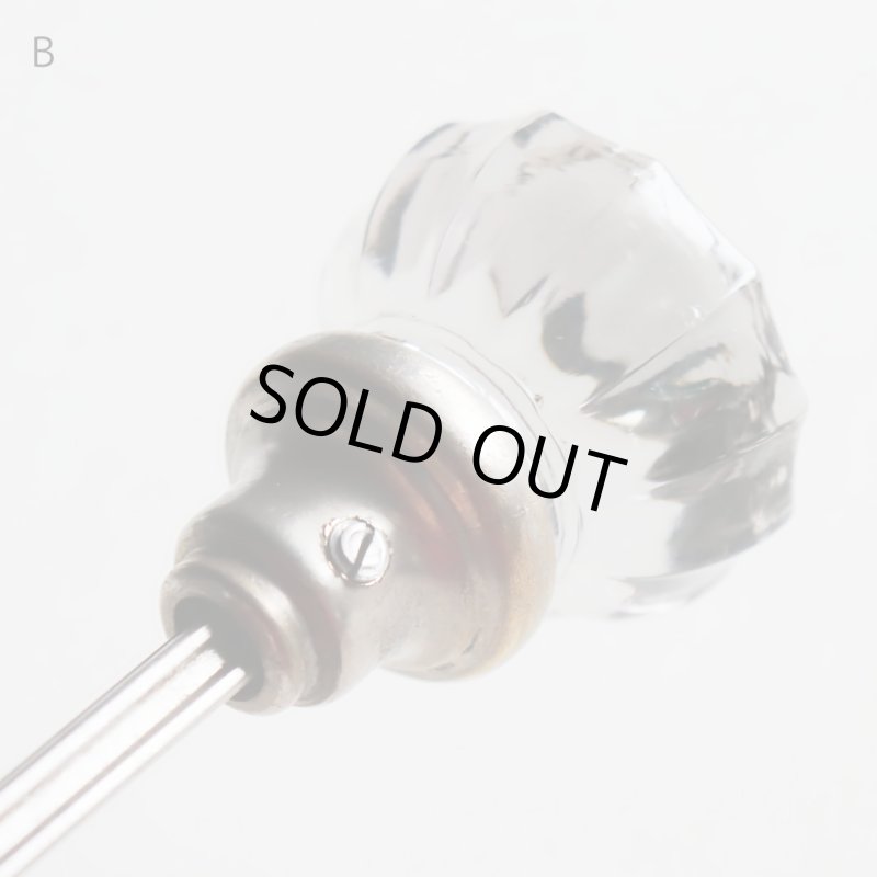 アンティークガラスドアノブ硝子真鍮座金ドアハンドル・Antique glass door knob