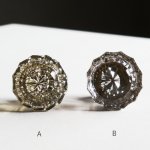 アンティークガラスドアノブ硝子真鍮座金ドアハンドル・Antique glass door knob