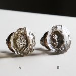 アンティークガラスドアノブ硝子真鍮座金ドアハンドル・Antique glass door knob