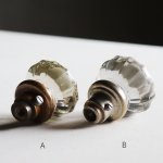 アンティークガラスドアノブ硝子真鍮座金ドアハンドル・Antique glass door knob