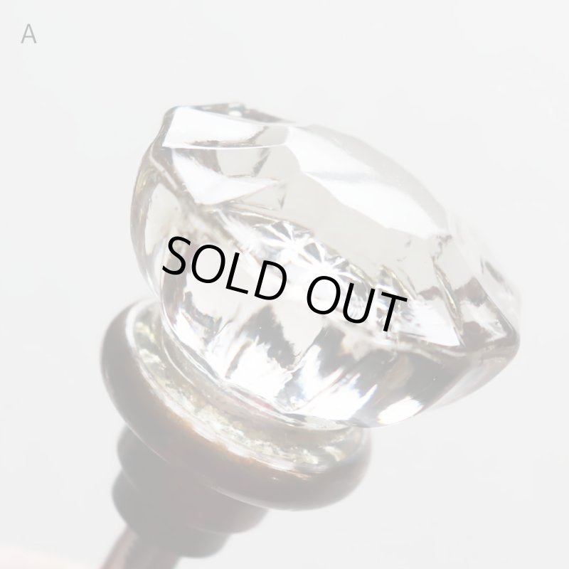 アンティークガラスドアノブ硝子真鍮座金ドアハンドル・Antique glass door knob
