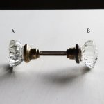 画像3: アンティークガラス製ドアノブB｜USAヴィンテージ硝子ノブ真鍮座金ドアハンドル取手 (3)