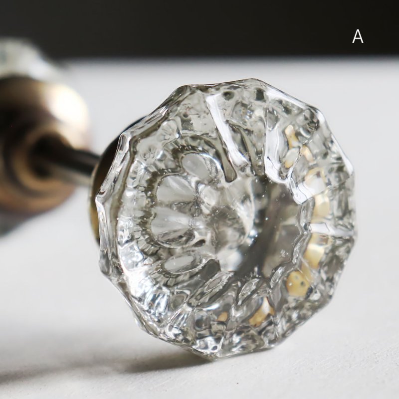 画像9: アンティークガラス製ドアノブB|USAヴィンテージ硝子ノブ真鍮座金ドアハンドル取手 (9)