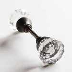 アンティークガラスドアノブ建築金物ハンドル・Antique glass door knob