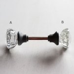 アンティークガラスドアノブ建築金物ハンドル・Antique glass door knob