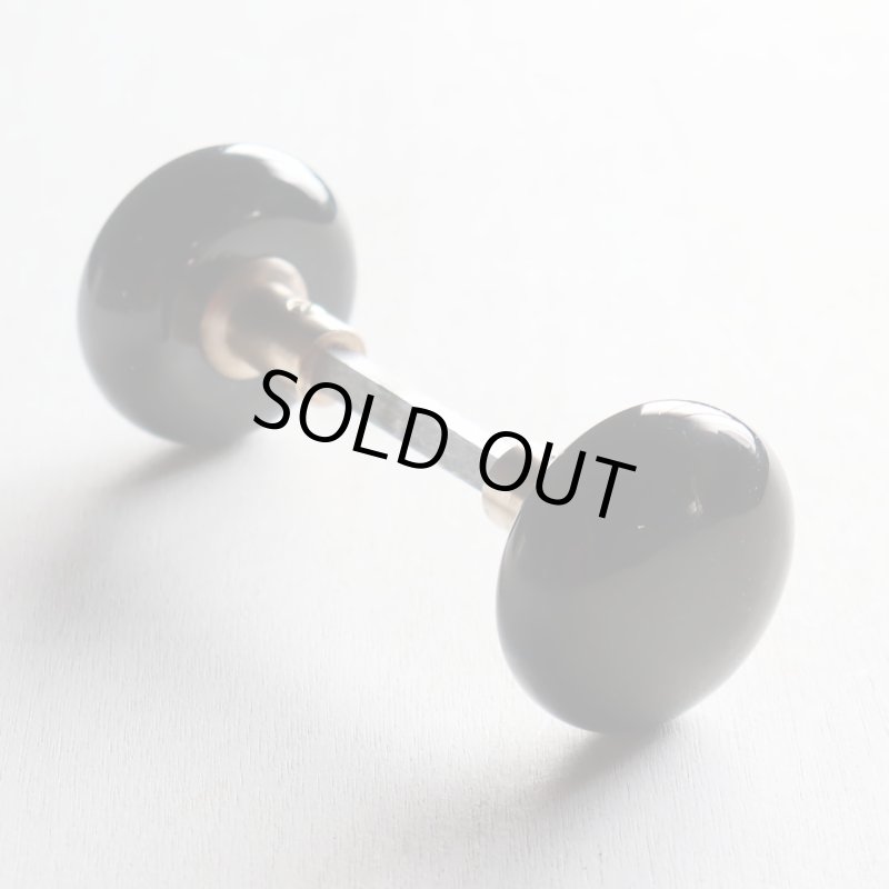 アンティークブラックガラスドアノブハンドル・Antique glass door knob black