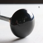 アンティークブラックガラスドアノブハンドル・Antique glass door knob black