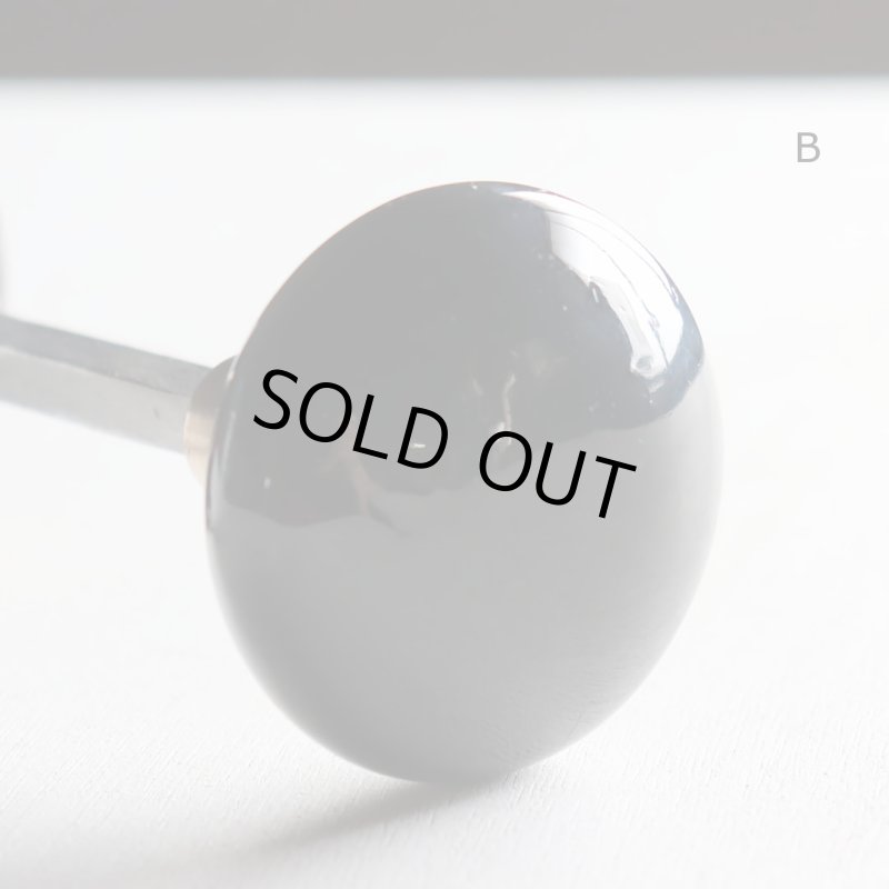 アンティークブラックガラスドアノブハンドル・Antique glass door knob black