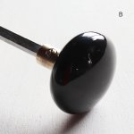 アンティークブラックガラスドアノブハンドル・Antique glass door knob black