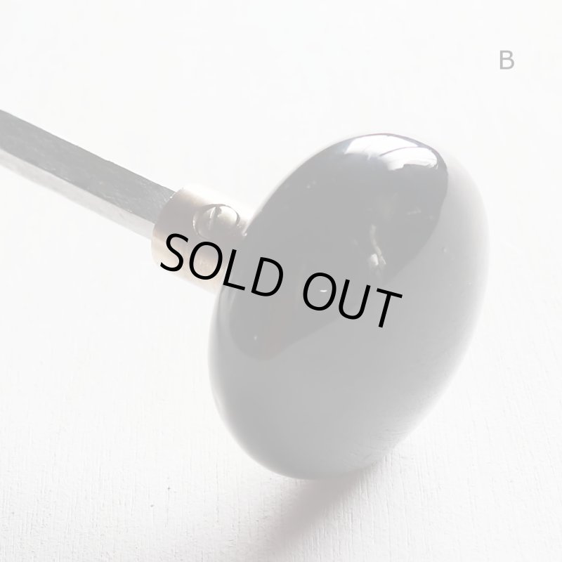アンティークブラックガラスドアノブハンドル・Antique glass door knob black