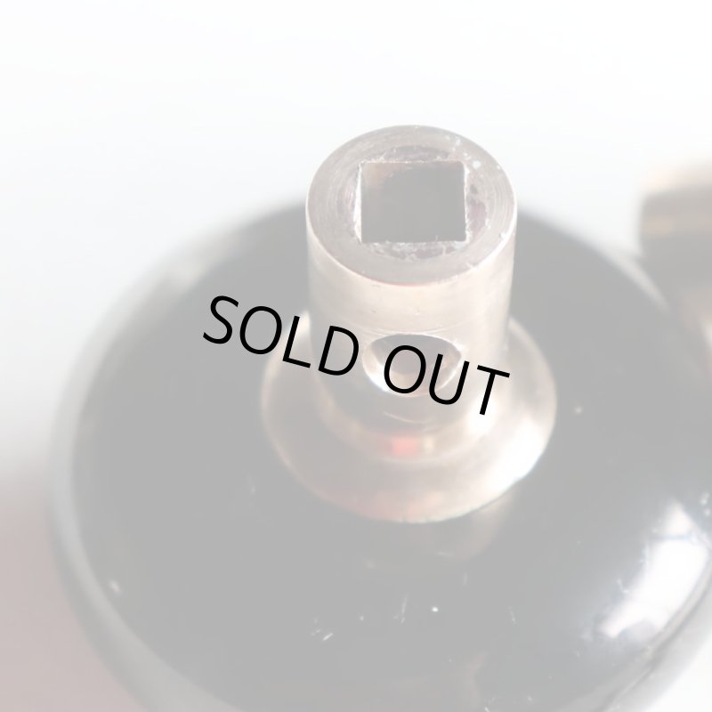アンティークブラックガラスドアノブハンドル・Antique glass door knob black