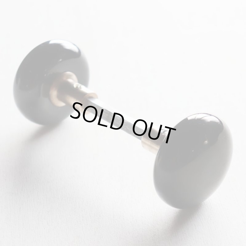 アンティークブラックガラスドアノブハンドル・Antique glass door knob black