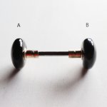 アンティークブラックガラスドアノブハンドル・Antique glass door knob black