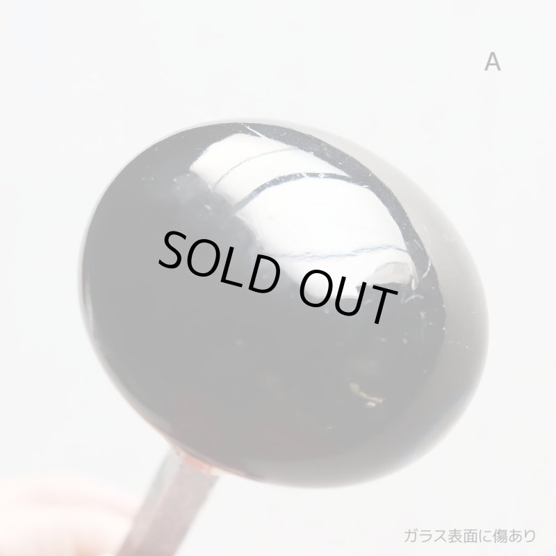 アンティークブラックガラスドアノブハンドル・Antique glass door knob black