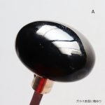 アンティークブラックガラスドアノブハンドル・Antique glass door knob black