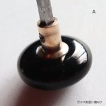 アンティークブラックガラスドアノブハンドル・Antique glass door knob black