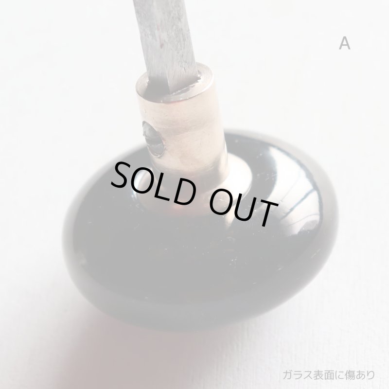 アンティークブラックガラスドアノブハンドル・Antique glass door knob black