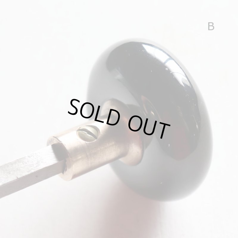 アンティークブラックガラスドアノブハンドル・Antique glass door knob black