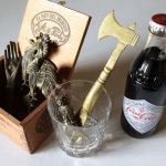 斧・錨のブラス真鍮ボトルオープナー栓抜き｜アンティークキッチン雑貨