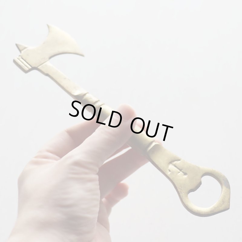 斧・錨のブラス真鍮ボトルオープナー栓抜き｜アンティークキッチン雑貨