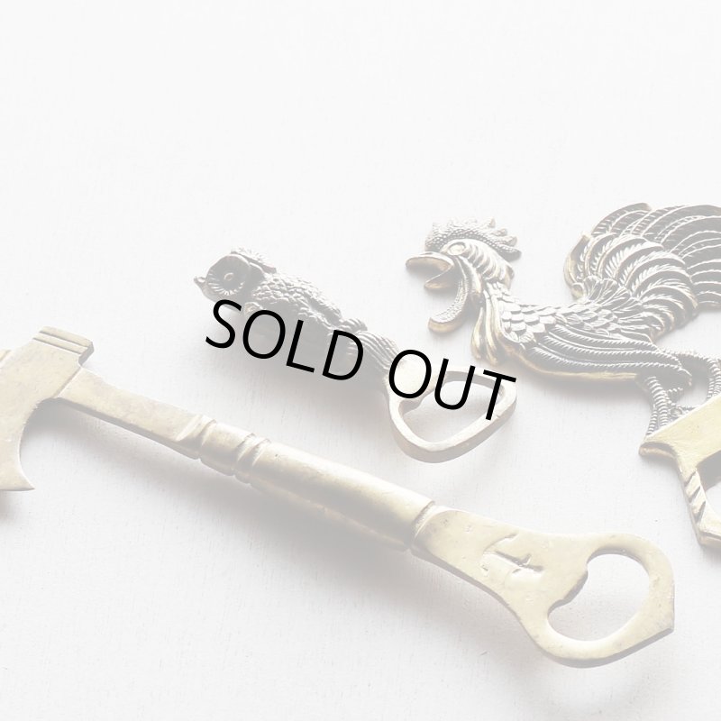 真鍮製フクロウボトルオープナー栓抜き｜アンティークキッチン雑貨