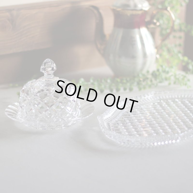 アンティークキッチン雑貨｜ガラス製チーズドーム・バターディッシュ・ケーキドーム