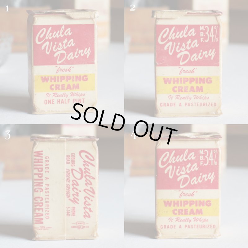 USAヴィンテージホイップクリーム空箱Chula Vista Dairy｜アンティークキッチン雑貨