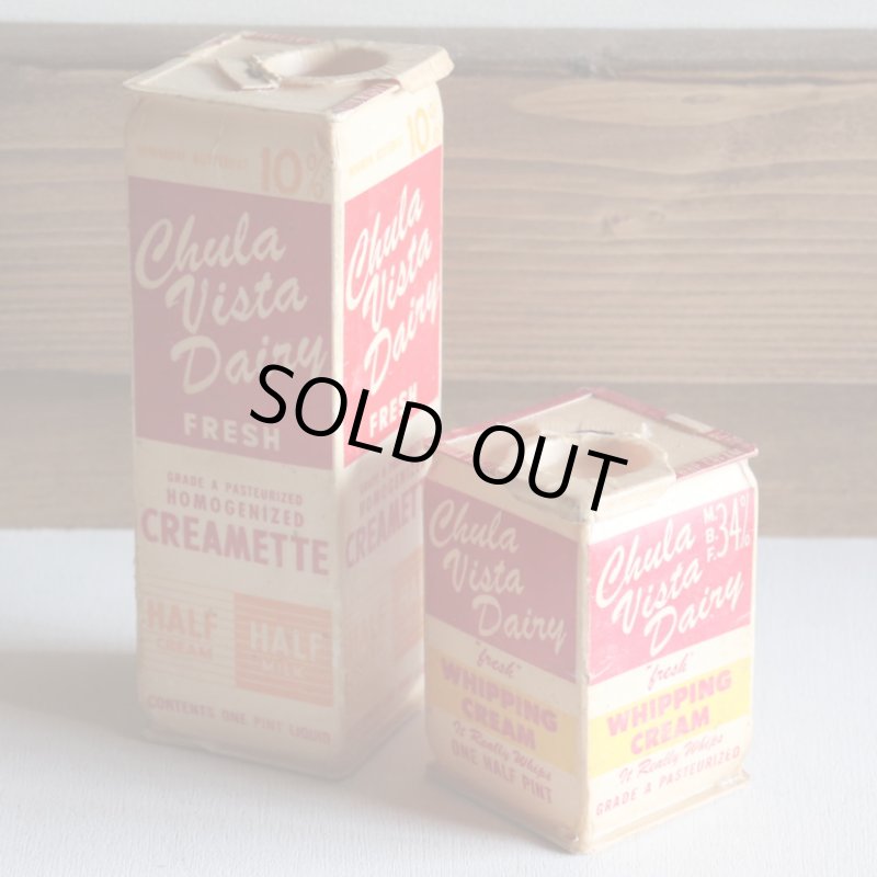 USAヴィンテージホイップクリーム空箱Chula Vista Dairy｜アンティークキッチン雑貨
