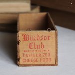 USAヴィンテージ木製チーズボックスWindsor Club｜アンティークキッチン雑貨ウッドボックスCheese box