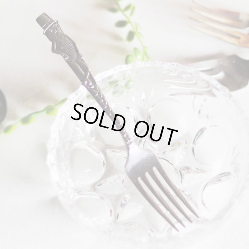 USAヴィンテージ1940年代ミスターピーナッツシルバープレートフォーク｜Mr. Peanut silver plate fork