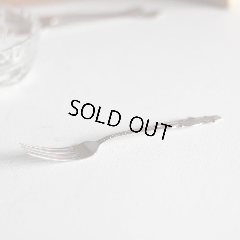 USAヴィンテージ1940年代ミスターピーナッツシルバープレートフォーク｜Mr. Peanut silver plate fork