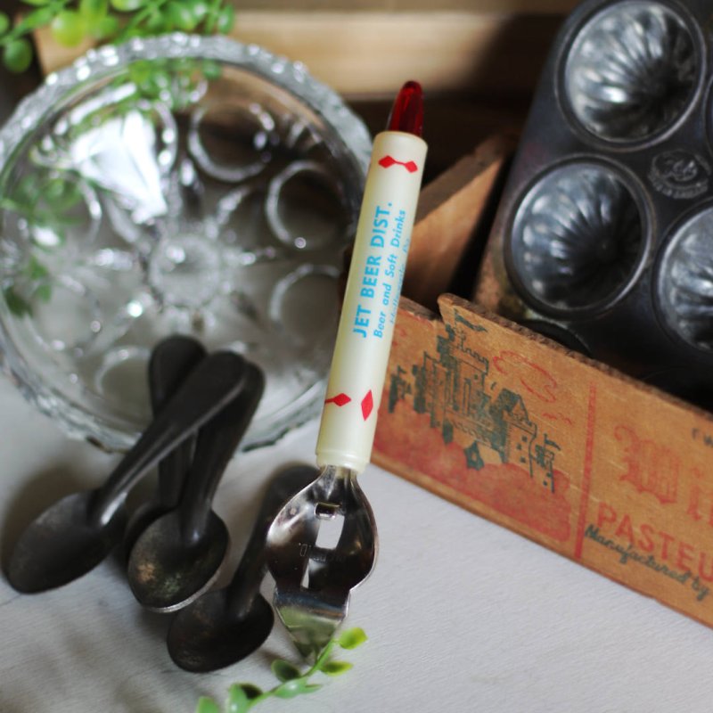 USAヴィンテージアドバタイジングボトルオープナー|JET BEER DIST.栓抜きキッチン雑貨