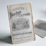 画像1: USAアンティーク紙もの女性用ノートブックレット1882年｜メモ帳&カレンダー (1)