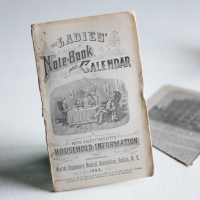 画像1: USAアンティーク紙もの女性用ノートブックレット1882年｜メモ帳&カレンダー