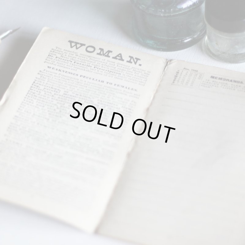 画像6: USAアンティーク紙もの女性用ノートブックレット1882年|メモ帳&カレンダー (6)