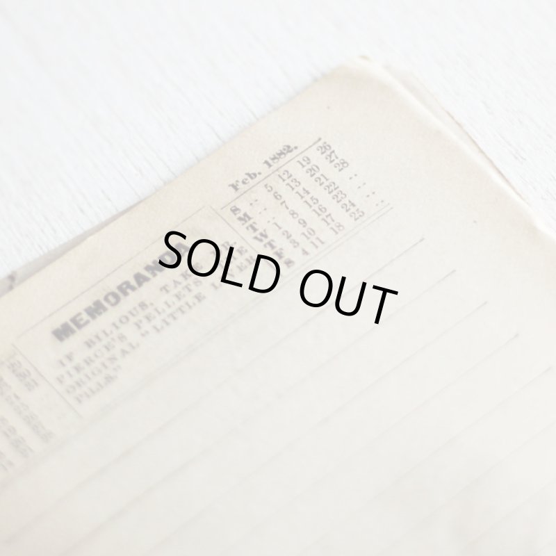 画像7: USAアンティーク紙もの女性用ノートブックレット1882年|メモ帳&カレンダー (7)