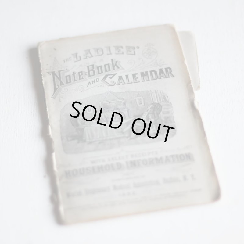 画像2: USAアンティーク紙もの女性用ノートブックレット1882年|メモ帳&カレンダー (2)