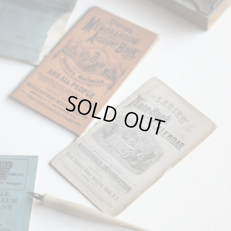 画像9: USAアンティーク紙もの女性用ノートブックレット1882年|メモ帳&カレンダー (9)