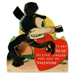 画像3: USAヴィンテージ1936年紙ものバレンタイングリーティングカード｜ハート・ねずみ・くま (3)