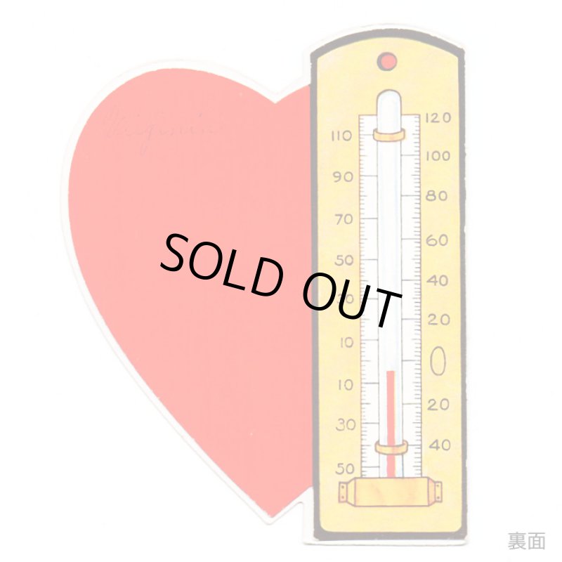 画像4: USAヴィンテージ1930年代紙ものバレンタイングリーティングカード｜ハート・温度計 (4)