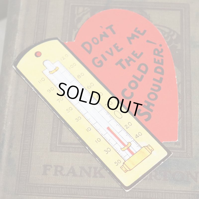 画像6: USAヴィンテージ1930年代紙ものバレンタイングリーティングカード｜ハート・温度計 (6)