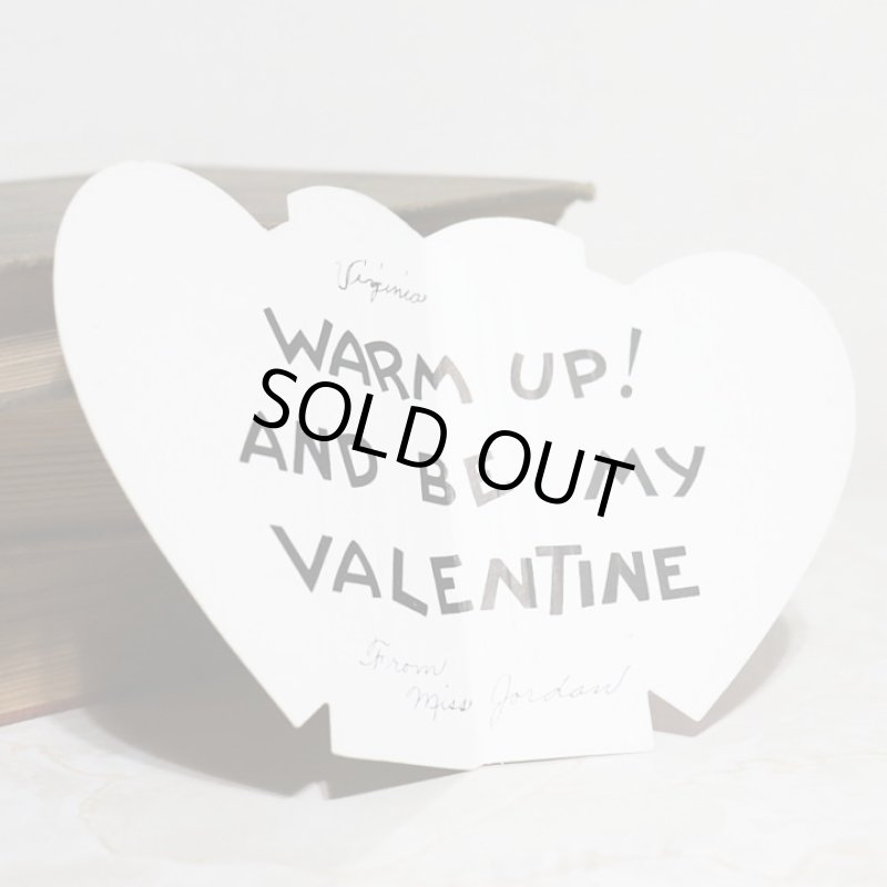 画像7: USAヴィンテージ1930年代紙ものバレンタイングリーティングカード｜ハート・温度計 (7)